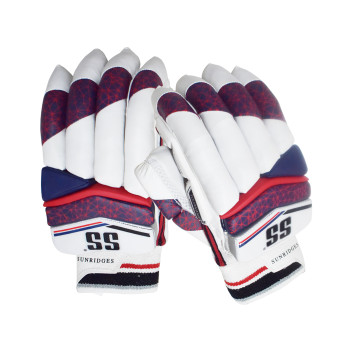Tournament Cricket Batting Glove  -  Mens, Red,Navy,White, Left-handed